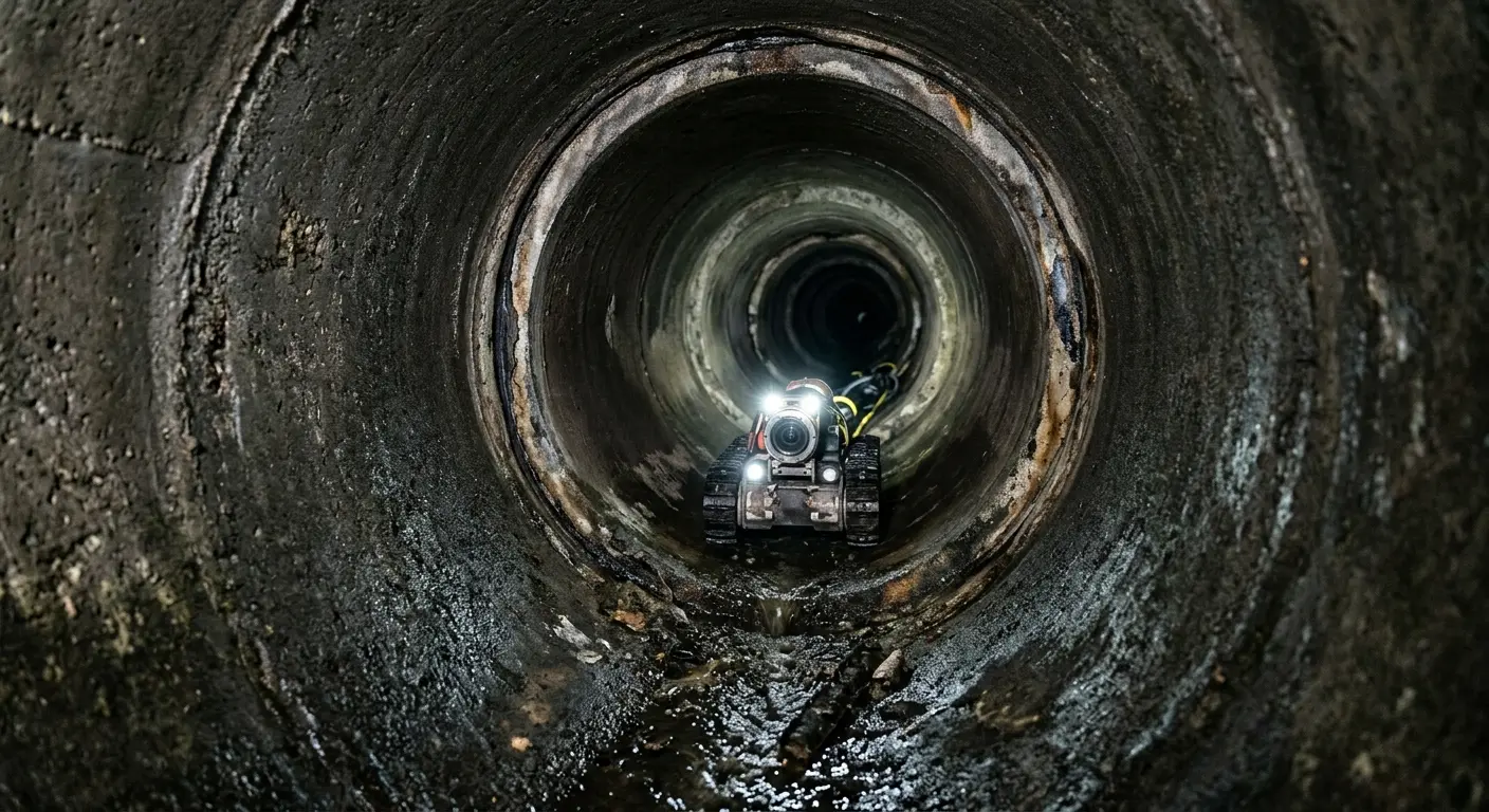Robotic sewer camera inspecting pipe interior for Sewer Line Repair in Winter Haven